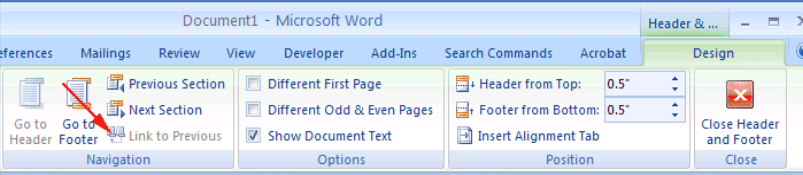 Microsoft Word2007の前へのリンク