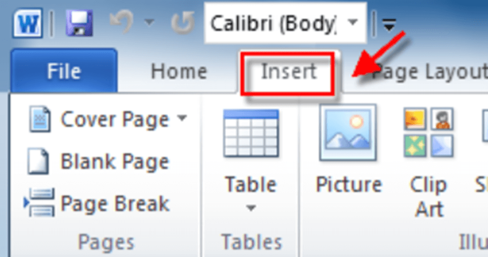 Inserto de interfaz de Microsoft Word