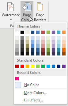 Microsoft Word Page Color