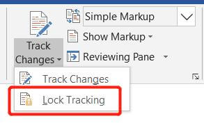 Microsoft Word Review Track Änderungen Sperren Tracking