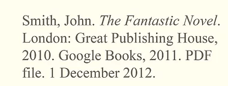 Ví dụ cơ bản về sách điện tử MLA