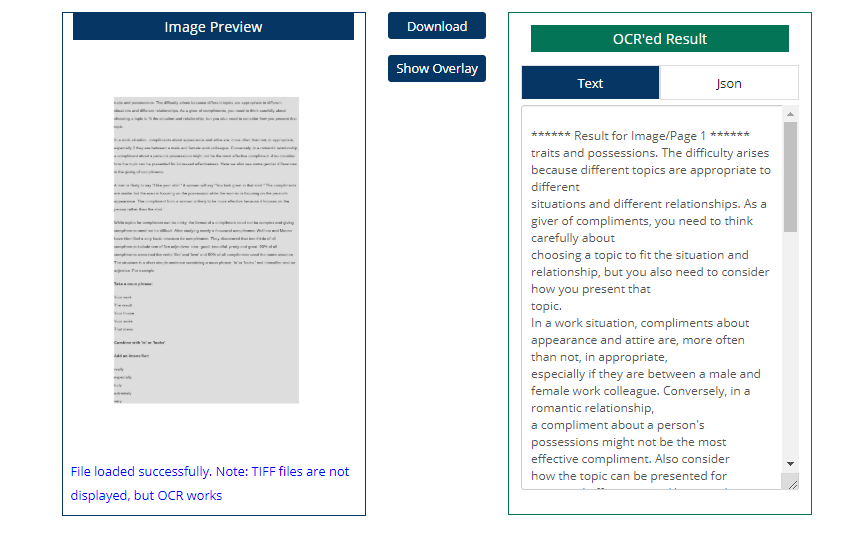 OCR 공간 이미지를 텍스트로 변환