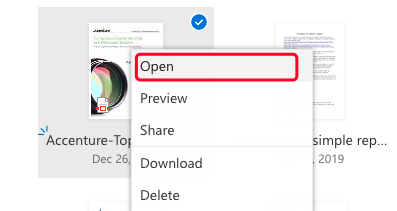 OneDrive Ouvrir un PDF
