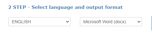 OnlineOCR选择语言和输出格式