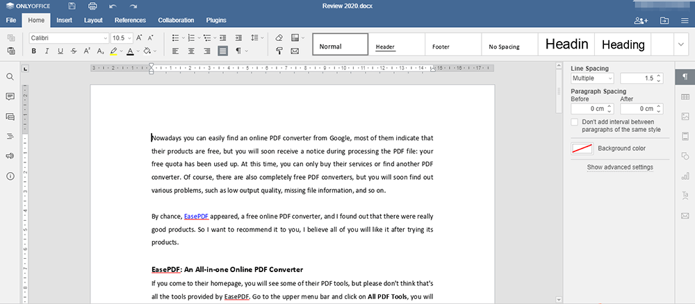 ONLYOFFICE Edit Word Document