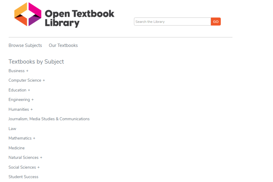 Open Textbook Library Subject