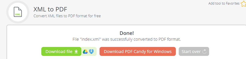 PDF Candy XML ke Muat turun PDF