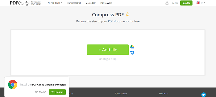 PDF Candy Compress PDF en línea