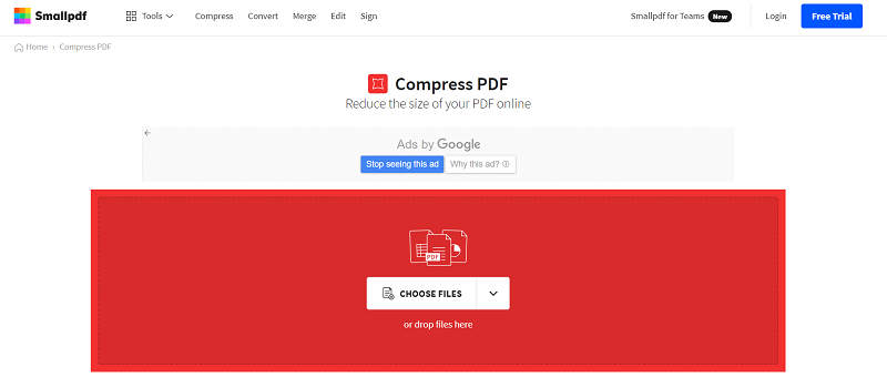 PDF Compressor on Smallpdf