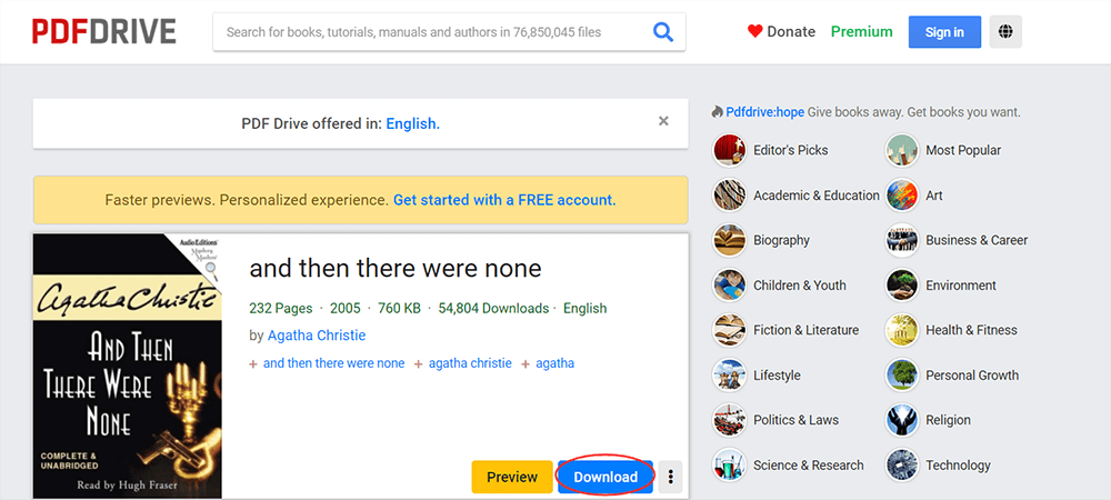 PDF Drive et puis il n'y en avait pas