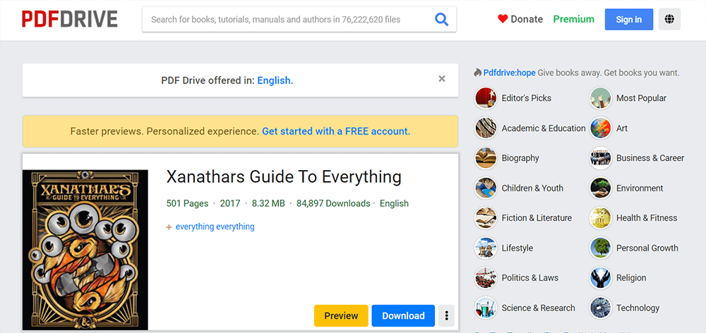 PDF Drive Xanathar's Guide to Everything