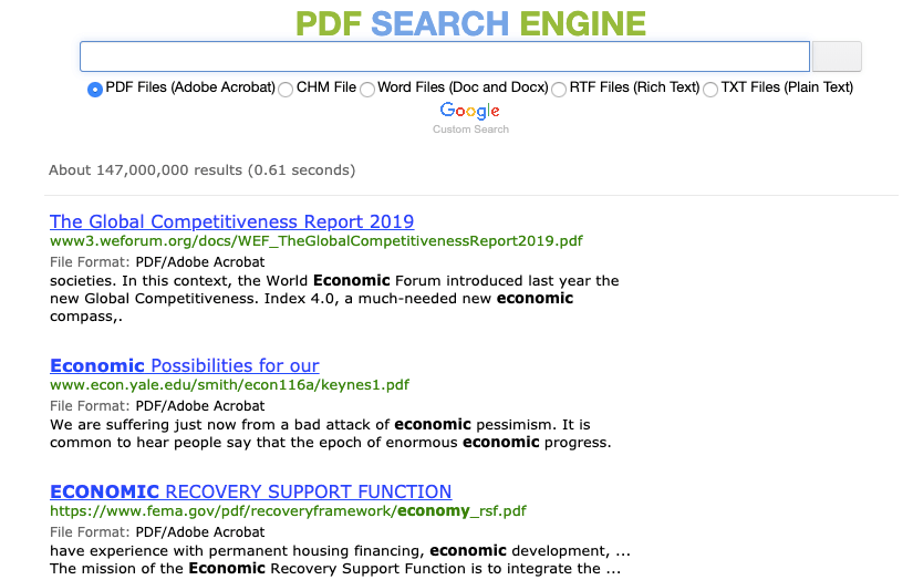 PDF Search Engine Result