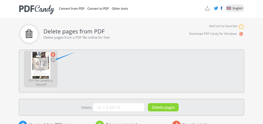 PDF Candy刪除 PDFPages