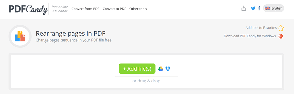 PDFCandy Sắp xếp lại các Pages trong PDF