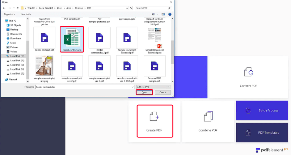 PDFelement PDF létrehozása az Excel segítségével