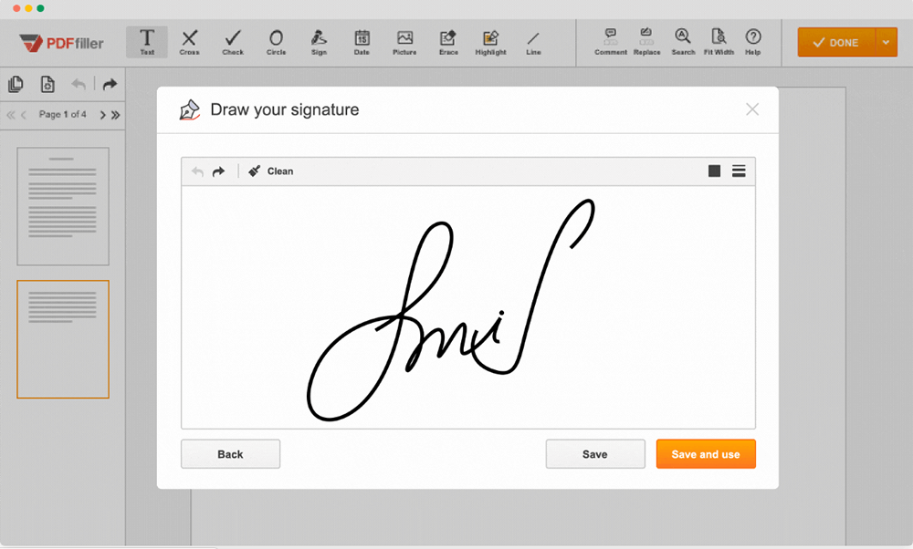 PDFfiller Signer un PDF Créer une signature