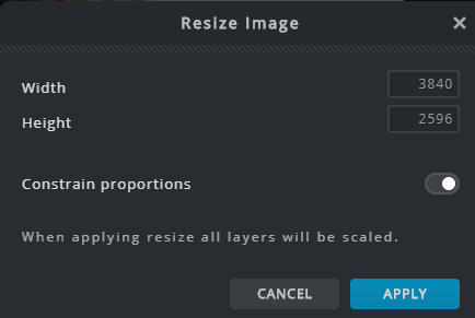 Pixlr Resize Image Setting