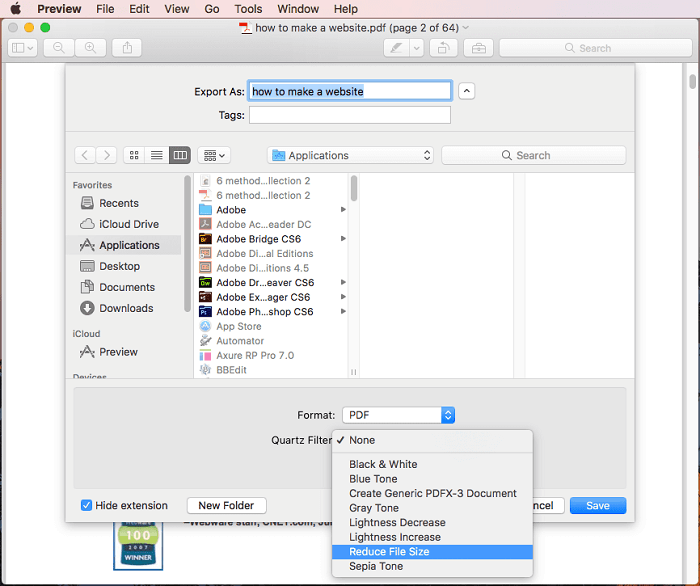 Kurangi Ukuran PDF di Mac di Aplikasi Preview