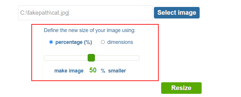 Ajuste de tamaño de imagen de cambio de tamaño de imagen simple