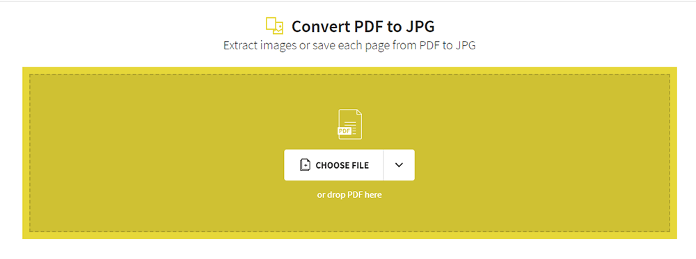 Smallpdf PDF to JPG Wählen Sie Datei