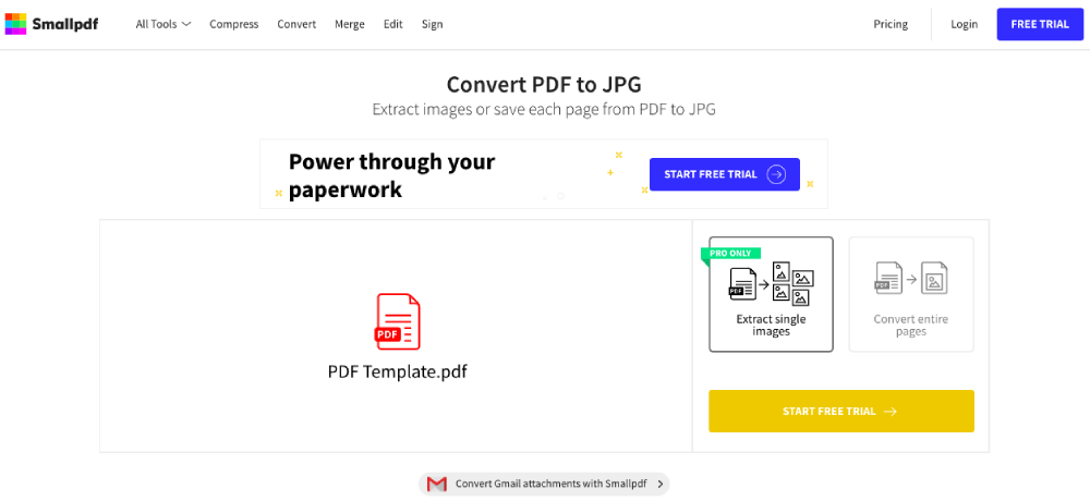 Smallpdf PDF a JPG