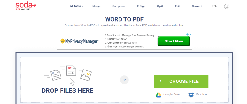 Soda PDF 홈페이지