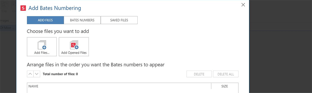 Opzioni di numerazione Soda PDF Bates