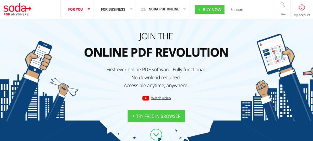 Soda PDF Online 홈페이지