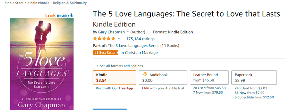 Édition Kindle des 5 langues d'amour