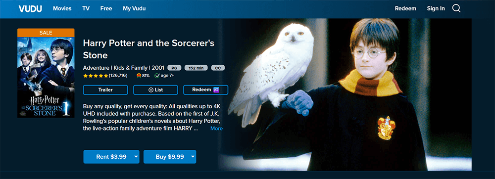 VUDU Harry Potter ve Büyücü Taşı