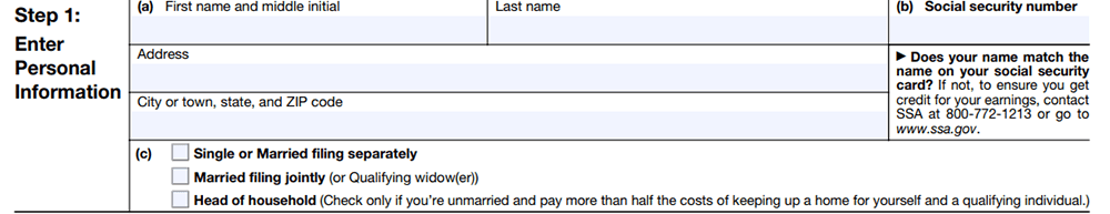 W4 Form Ipasok ang Personal na Impormasyon