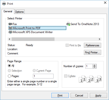 Windows 10 Microsoft พิมพ์เป็น PDF
