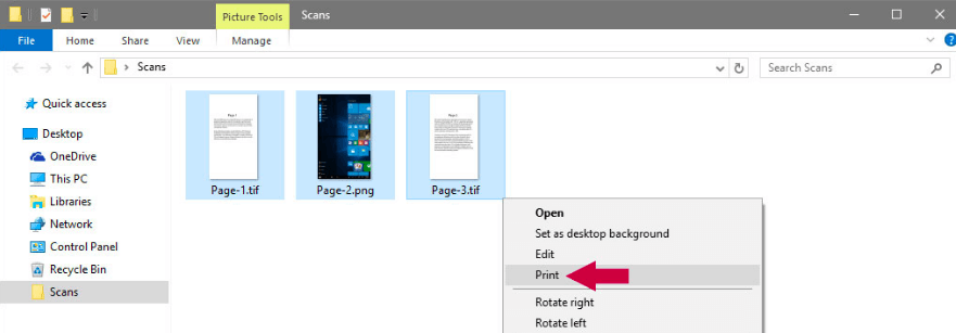 Stampa TIFF di Windows 10