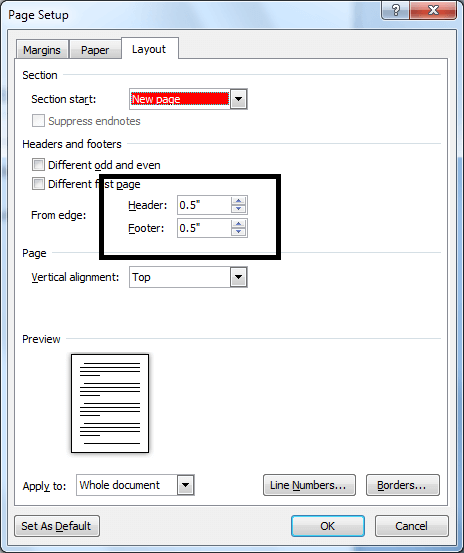 Benutzerdefiniertes Word-Ränder-Layout