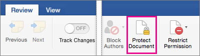 Word Protect Document Mac