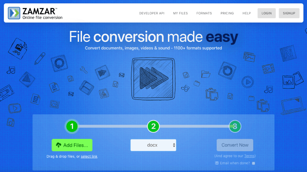 Zamzar PDF to Word Converter Online