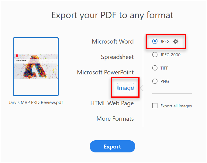 Adobe-Export in JPEG-Bild