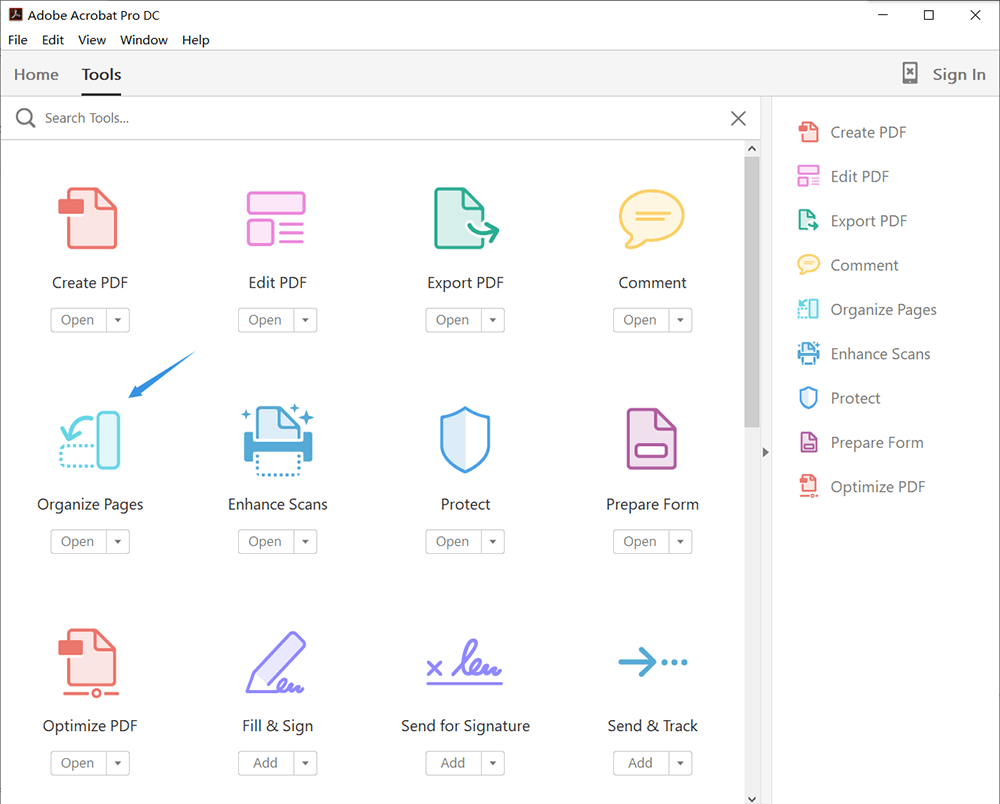 Adobe Acrobat Pro تنظيم ملف PDF