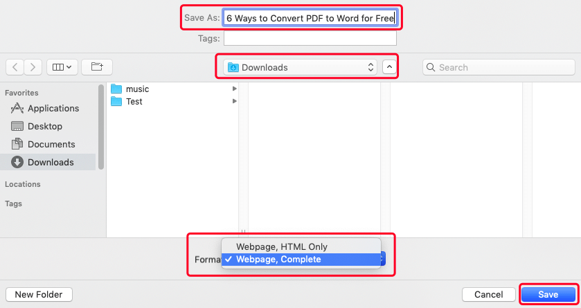 Strona internetowa Chrome Zapisz jako HTML