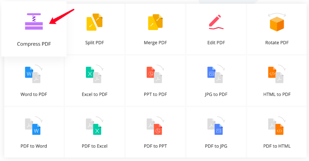 EasePDF الرئيسية ضغط ملف PDF