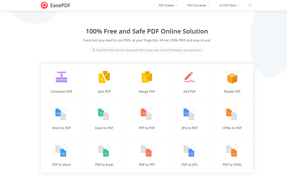 EasePDF Homepage
