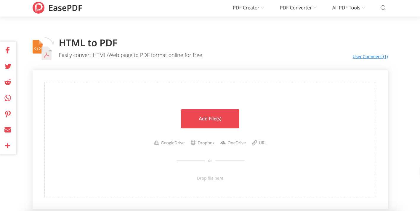 EasePDF HTML to PDF