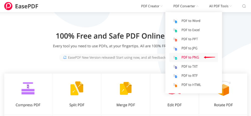 EasePDF PNF เป็น PNG