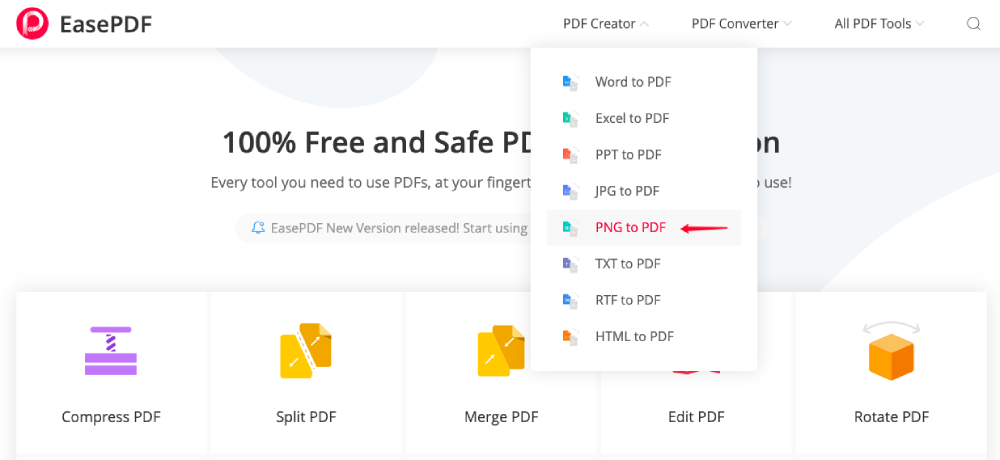 EasePDF PNG ke PDF Converter