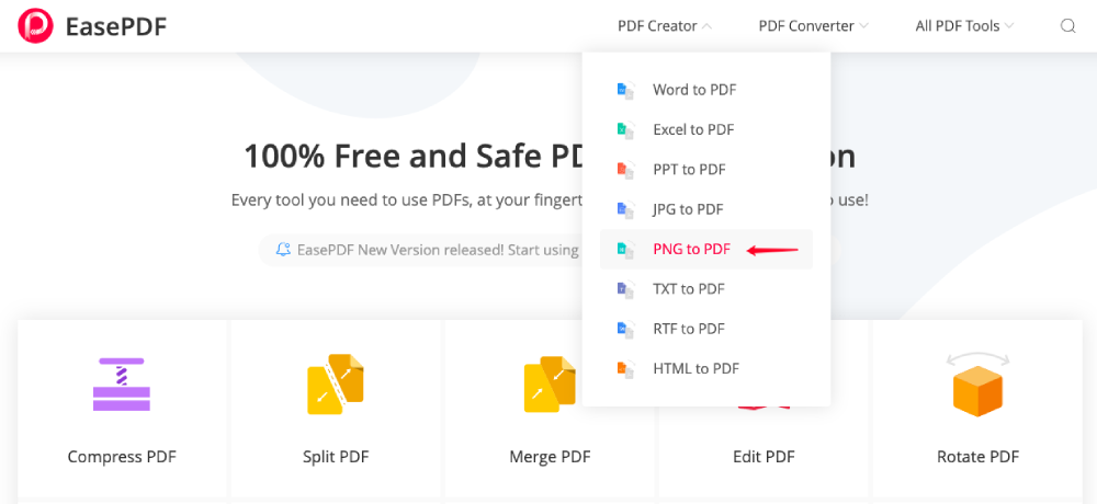 EasePDF PNG para PDF Converter