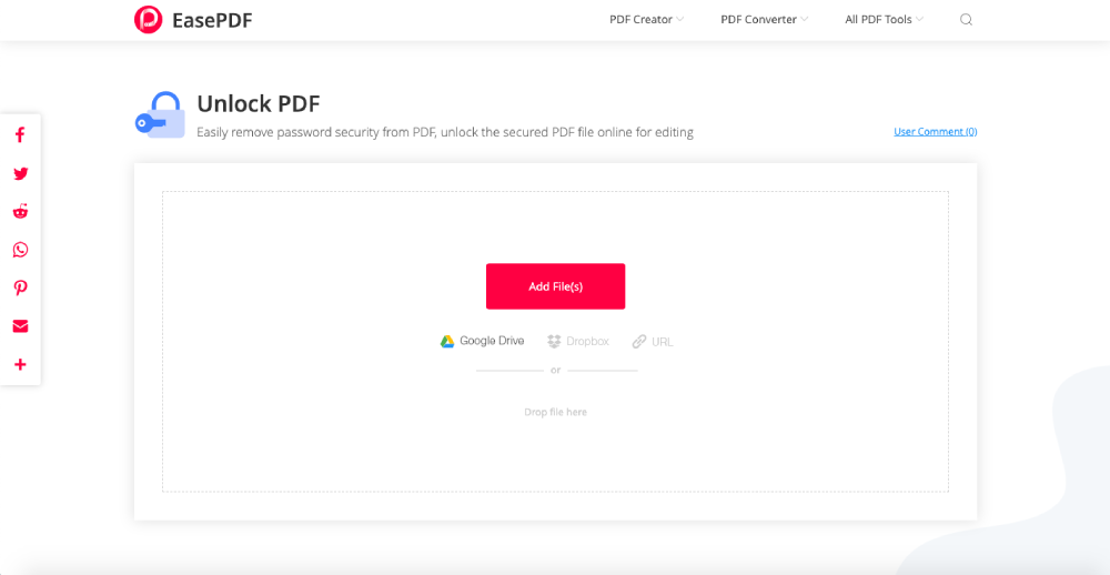 EasePDF Buka Kunci PDF