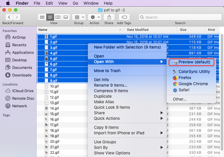 GIF Open With Mac Preview