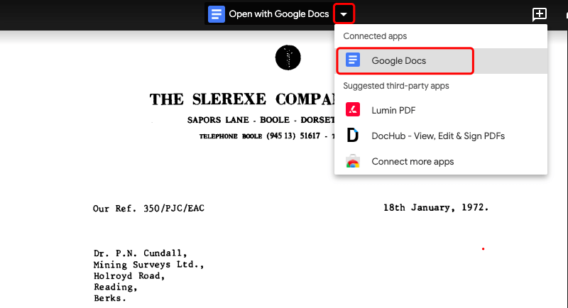 Google Docs PDF 열기