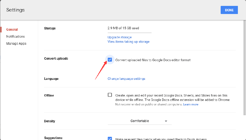 Configuración de Google Drive