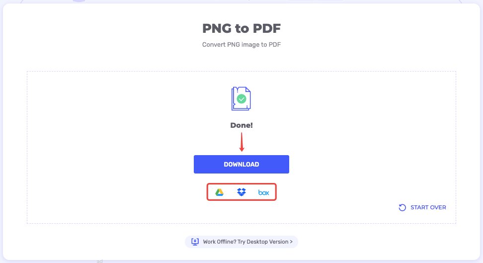 HiPDF PNG إلى تنزيل PDF